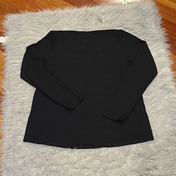 J Jill wearever collection black stripped rayon stretch open cardigan size small - Picture 5 of 5